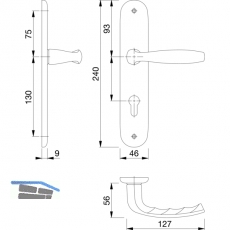 HOPPE Drckergt. NEW YORK - auf LS PZ, TS35 - 45, silber eloxiert
