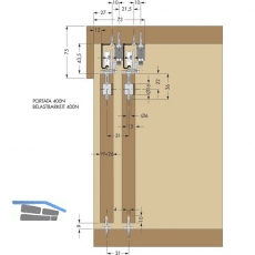 Cinetto PS06 Beschlagset nicht verstellbar, Tragkraft 40k g,1 trig