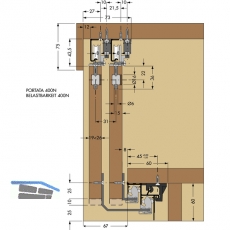 Cinetto PS06 Beschlagset nicht verstellbar, Tragkraft 40k g,1 trig