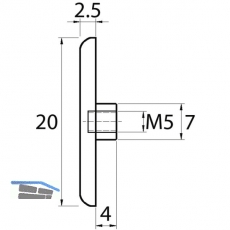 Rndelschraube zu Glastablar-Klemmtrger Zylinder B, Messing verchromt poliert