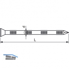 Riffelnagel 4.5x 60 verzinkt Senkkopf mit Diamantspitze