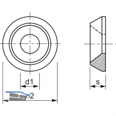 Rosette 90 Vollmetall M 8 Edelstahl A4 fr Senkschrauben