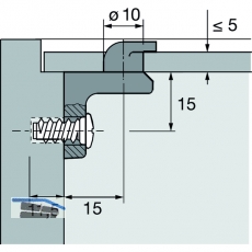 HETTICH Rckwandverbinder RV3, 29 x 24 x 23,5 mm, Zamak vernickelt