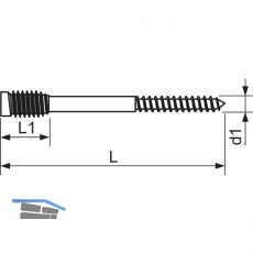 S-Distanzschraube 6x10x150 Torx 25 verzinkt Abstandsschraube