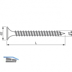 Schnellbauschraube 3.5x55 phosphatiert Feingewinde fr Holzkonstruktion