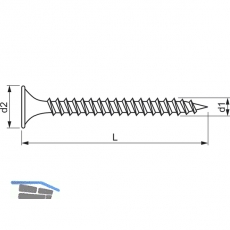 Schnellbauschraube 3.9x45 phosphatiert Feingewinde fr Holzkonstruktion