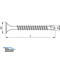 Schnellbauschraube 3.5x45 Bohrspitze phosphatiert fr Metallkonstruktion