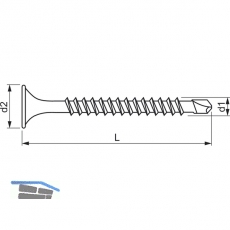 Schnellbauschraube 3.5x35 Bohrspitze phosphatiert fr Metallkonstruktion