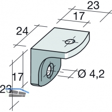 Schrankverbinder Corner 2, 23 x 23 x 24 mm, Kunststoff wei