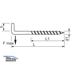 Schraubhaken mit Holzgewinde 2.6x30 Stahl wei-beschichtet