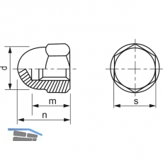 ~DIN1587 Kunststoffabdeckkappe fr Sechskantschrauben M16 Polyethylen schwarz