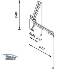 Kleiderlift Otto, H 885, Tragkraft 5KG, Kunststoff wei