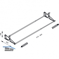 Schuhablage ausziehbar TAC, Kunststoff schwarz, 510-1000mm