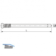 SFS Stabdbel WS-T 7.0x153 verzinkt-blau Zylinderkopf mit Torx und Bohrspitze