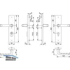 HOPPE SH-Drckergt. LONDON - auf LS PZ88,SST 8,5,mK.,TS42-47,silber elox