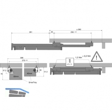 HETTICH SMARTRAY Q12 Auszugsfhrung mit Silent System; Stahl verzinkt