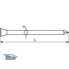 SECOTEC Sockelleistenstift TK 1.4X45 verzinkt-blau SB-100