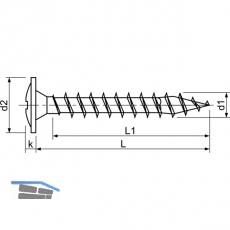 SPAX Rckwandschraube 3.5x 25 Vollgewinde Pozidriv 2 verzinkt-blau