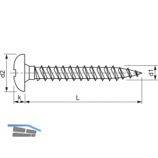 Spanplattenschraube Halbrundkopf 5.0x 50 Vollgewinde Torx 25 Edelstahl A2