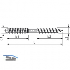 Stockschraube 10x 60 Torx verzinkt mit Schlsselflche