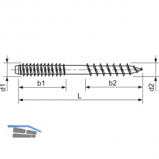 Stockschraube 6x 70 Torx verzinkt mit Schlsselflche