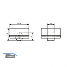 Roller-Mini soft, Rollen  15 mm, Bohr  36 mm, Kunststoff schwarz