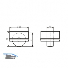 Roller-Mini soft, Rollen  27 mm, Bohr  36 mm, Kunststoff schwarz