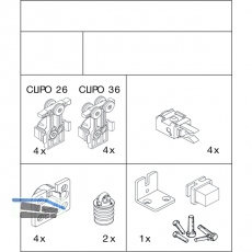 EKU CLIPO 36 H IS Beschlgegarnitur, 2 Tren