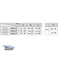 Le Mans II Schwenkbeschlag inkl. Tablare Boden grau, 450er Rechts ausschwenkbar
