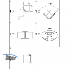 Ganitur Sockelblendenprofil- Zubehr; H: 150mm; alu natur foliert