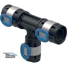 GE FlowFit T-Stck red. PPSU d25-16-16