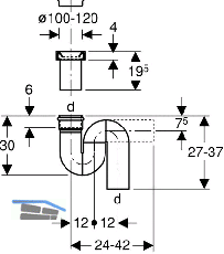 Geberit PE Siphon f.Hock-WC d 110