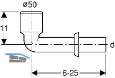 Geberit Anschlussbogen in PP d 50 fr