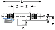 Geberit Mepla T-Stck d 26x3/4"IGx26