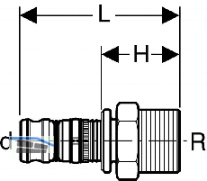 Geberit Mepla bergang d 63mm x2 1/2"AG