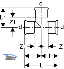 Geberit Mapress C-Stahl T-Stk.egal mit