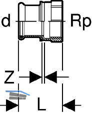 Geberit Mapress C-Stahl bergangsmuffe