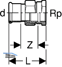 Geberit Mapress C-St. Durchgangsverschr.