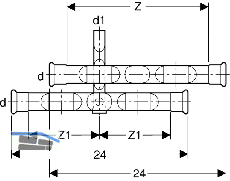 Geberit Mapress C-Stahl Kreuzungs-Paar