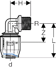Geberit PushFit bergangsbogen 90 Grad