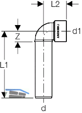 Geberit AnBogen PP-MD Siphon d40/46 lang