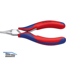 KNIPEX Elektronik Greifzange 3512 DIN 9655 flache Backen, 2K, L=115 mm