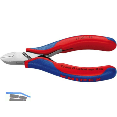 KNIPEX Elektronik-Seitenschneider 7702 DIN 9654 rund, kleine Facette, L=115 mm