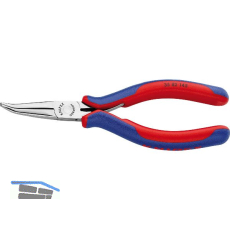 KNIPEX Elektronik Greifzange 3582 DIN 9655 flach-rund Backen 45�, 2K, L=145 mm