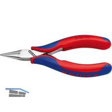 KNIPEX Elektronik Greifzange 3522 DIN 9655 flach-runde Backen, 2K, L=115 mm