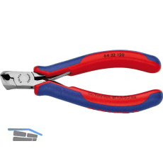 KNIPEX Elektronik-Vornschr�gschneider 6432 DIN 9654 kleine Facette, 2K, L=120 mm