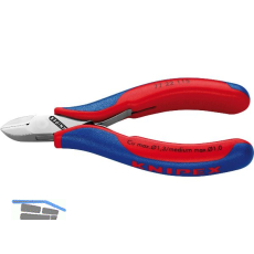 KNIPEX Elektronik-Seitenschneider 7722 DIN 9654 rund, ohne Facette, L=115 mm