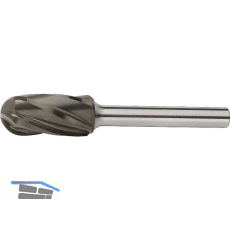 LUKAS HM-Fr�sstift Form C Walzenrund Kopf � 6 mm L 16 mm Zahnung 9 f�r Alu