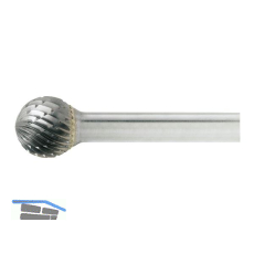 LUKAS HM-Fr�sstift Form D Kugel Kopf � 4 mm L�nge 3 mm Zahnung 7 Schaft 3 mm