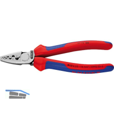 KNIPEX Crimpzange 9772180 f�r Aderendh�lsen 0,25-16 mm�, 2K-Griff, L=180 mm